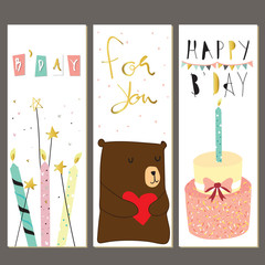 Colorful collection for banners,Flyers,Placards with pink cake,c