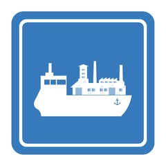 Obraz premium Usine délocalisée par bateau dans un panneau