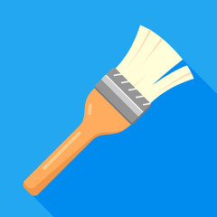 Paintbrush tool. Flat style icon. Vector design.
