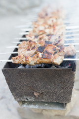 grilled skewers on the grill