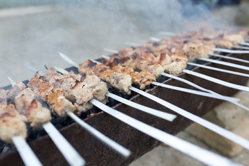 grilled skewers on the grill