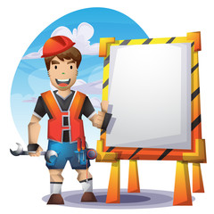 technician vector cartoon with separated layers for game and animation, game design asset