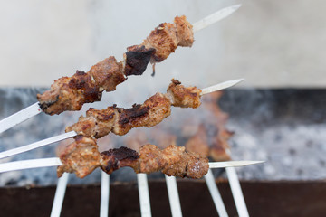 grilled skewers on the grill