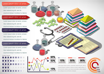 illustration of infographic medical concept in isometric graphic