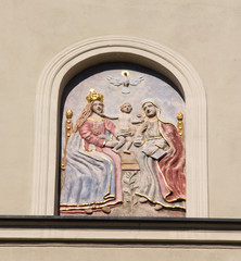 Fototapeta premium Mount St. Anna, Poland - July 7, 2016: The painting (a relief) a