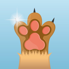 Cat paw, vector illustration