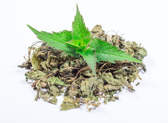 Heap of dry nettle.