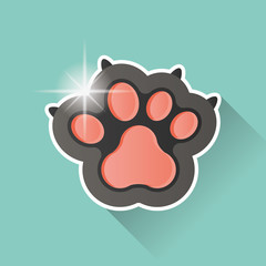 Fototapeta premium Dog paw, vector illustration
