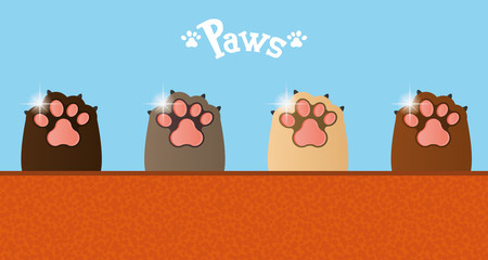 Dog paws, vector illustration