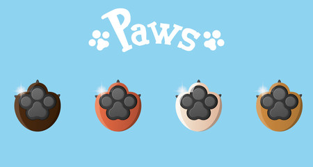 Dog paws, vector illustration