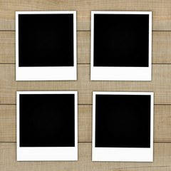 Old photos on distressed wood background