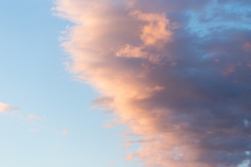 beautiful clouds in the sky at sunset background
