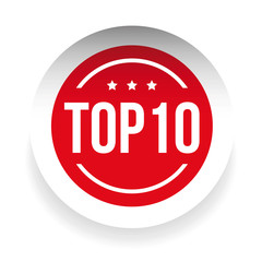Top 10 label red vector