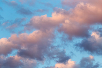 Naklejka na ściany i meble beautiful clouds in the sky at sunset background