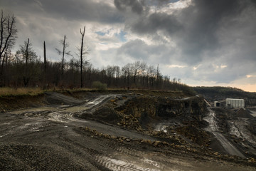 Crushed stone factory in a quarry career