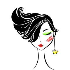 face glamorous girl cartoon