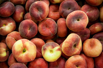 Delicious juicy red fresh peaches