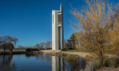 The Australia National Carillon on the shore of Lake Burley Griffin