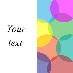 Card for text with transparent colorful circles vector