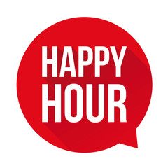 Happy Hour sign speech bubble