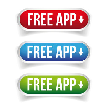 Free App button set vector