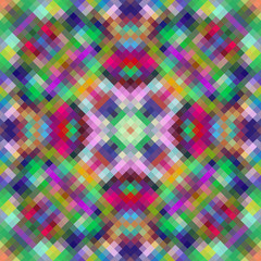 Kaleidoscopic low poly rhomb style vector mosaic background