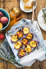 baked peaches with honey and thyme