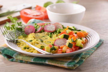 frittata con contorno di verdure assortite