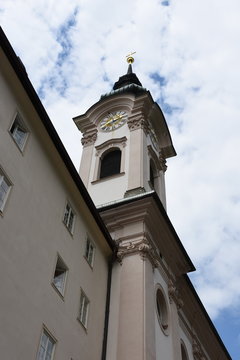 Salzburg, Linzer Gasse, Kirche, Kirchturm, St. Sebastian, Sankt Sebastianskirche, Mauer, Turm 
