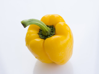 sweet yellow pepper isolated on white background