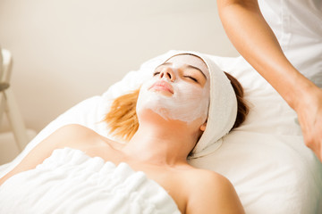 Obraz na płótnie Canvas Antioxidant face treatment at a spa