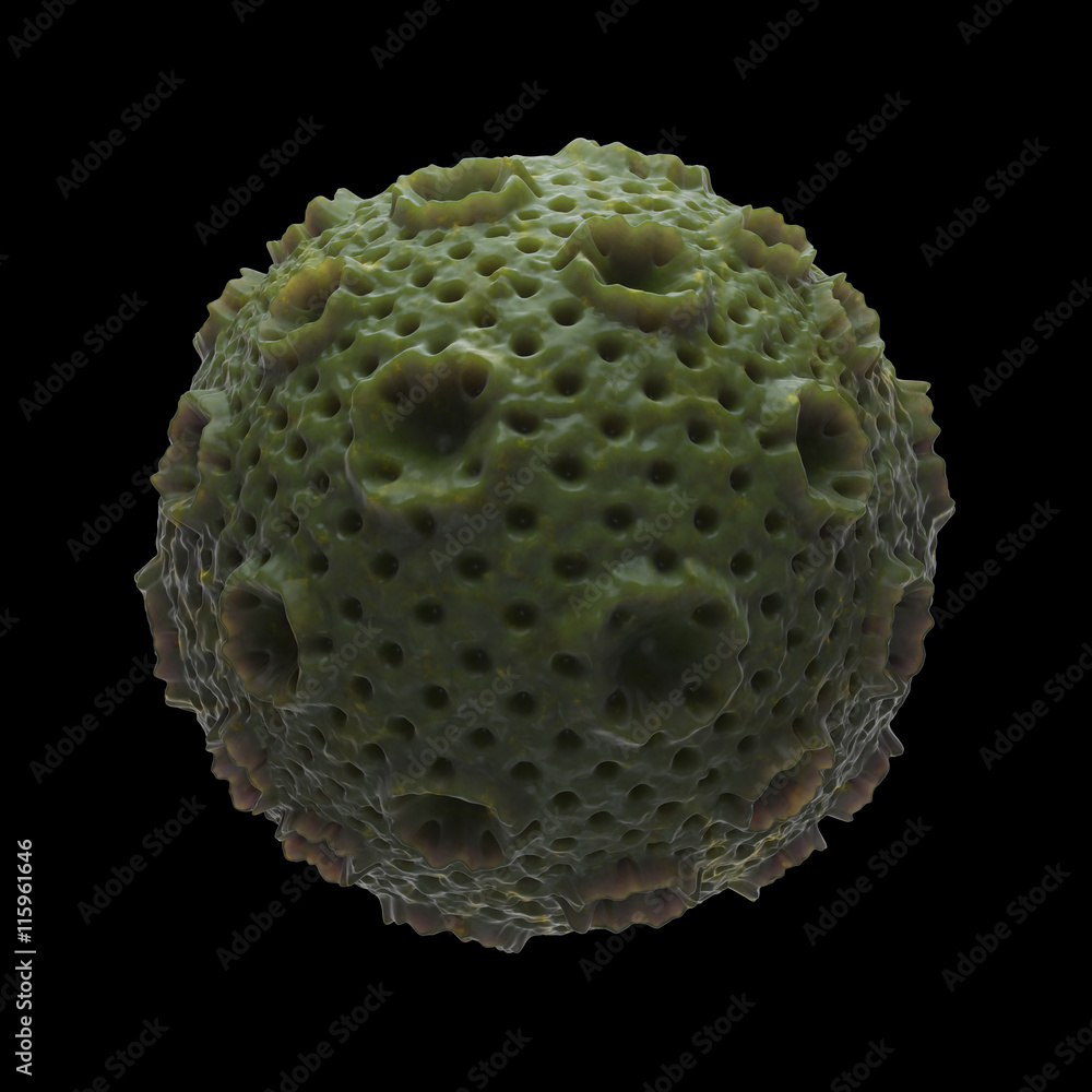 Poster isolated 3d rendering molecule or germ concept with embossed and displaced surface