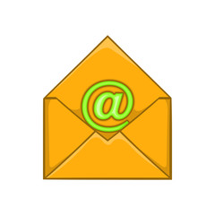 Email icon in cartoon style isolated on white background. Letter symbol