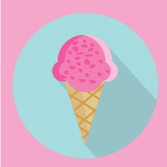 Ice cream cone vector icon