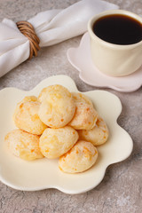 Brazilian snack pao de queijo (cheese bread)