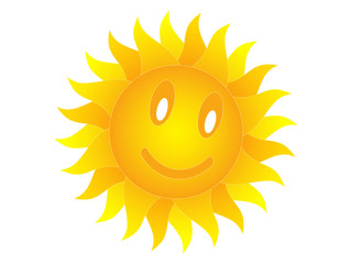 Symbol of the sun on a white background