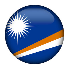 Fototapeta premium Round glossy Button with flag of Marshall Islands