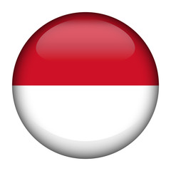 Round glossy Button with flag of Monaco