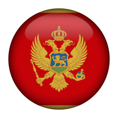 Round glossy Button with flag of Montenegro