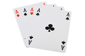 Playing cards four aces