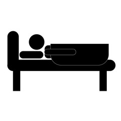 man resting bed