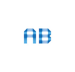 AB initial simple modern blue 
