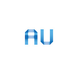 au initial simple modern blue 