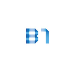 b1 initial simple modern blue 