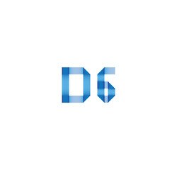 d6 initial simple modern blue 