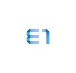 e1 initial simple modern blue 