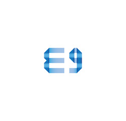 e9 initial simple modern blue 