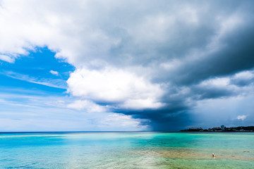 Sea, clouds, landscape. Okinawa, Japan, Asia.
