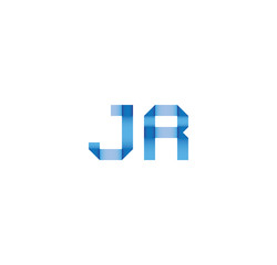 jr initial simple modern blue 