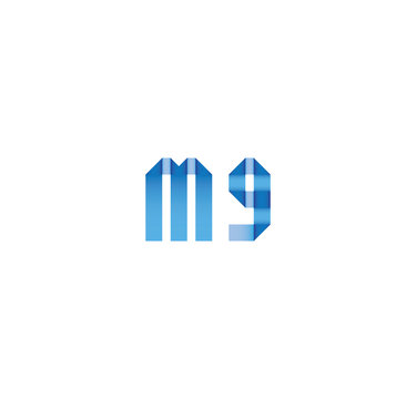 m9 initial simple modern blue 